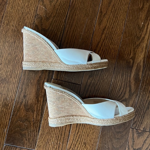 Jimmy Choo Leather Wedge Mules - Picture 3 of 4